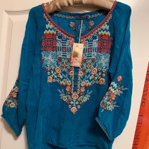 Johnny Was Muna Blouse Size S